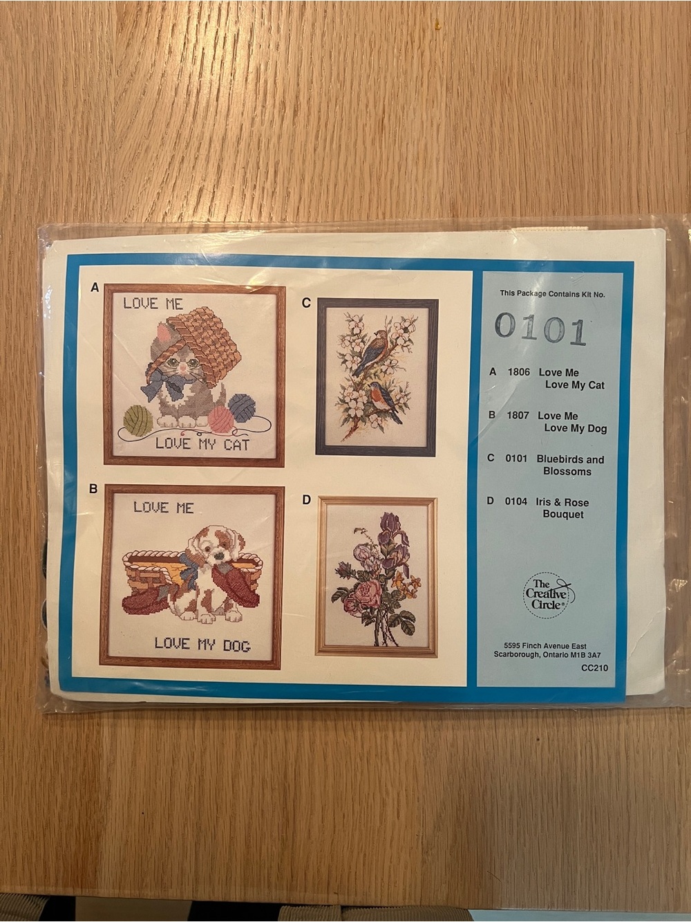 Vintage Cross-Stitch Kit Bluebirds and Blossoms